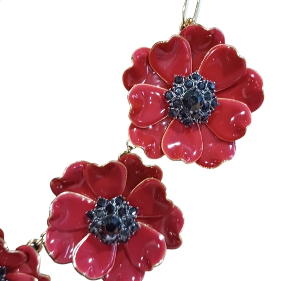 SOLD Kate Spade Precious Poppies Statement Necklace RARE - Picture 4 of 11